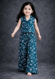Notched collar sleeveless co-ord sets-S1312