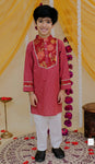 Katha kurta and cotton pajama set-S2296