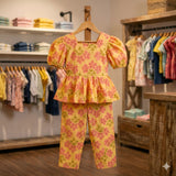 Cotton Co-ord Set balloon sleeves-S946