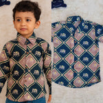 Full Sleeves cotton shirt elephant print-S1383