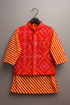 Boy kurta pajama and jacket set 🍒-S463