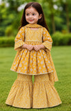 Kurti sharara and dupatta set yellow-S251