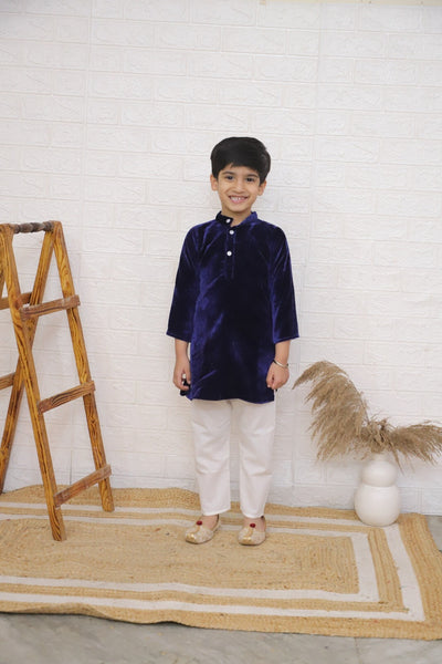 Velvet kurta pajama set for boy-S2316