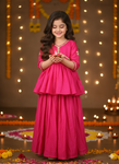 Chanderi Silk kurti And lehanga with lining