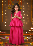 Chanderi Silk kurti And lehanga with lining