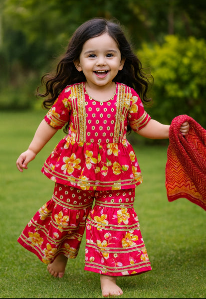 KURTI SHARARA AND DUPATTA SET-S1178