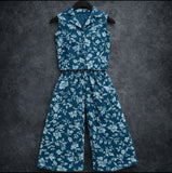 Notched collar sleeveless co-ord sets-S1312