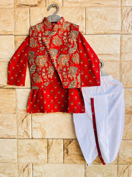 Boy dhoti kurta and jacket set 🎀-S490