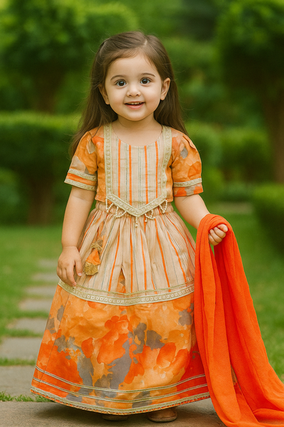 Lehanga choli And dupatta necklace pattern 🧡-S543