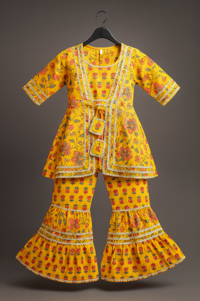 Shrug Choli And Sharara Set-S817