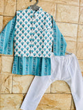 Boy kurta pajama and jacket set-S542