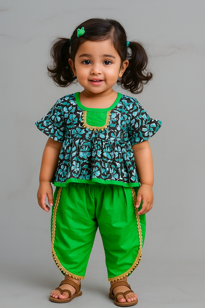 Girl dhoti green-S2234