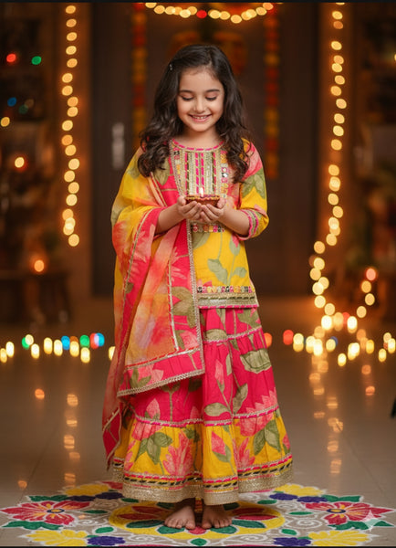 Heavy Cotton Lehanga Choli And Dupatta Set-S6000