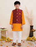 BOY KURTA PAJAMA AND JACKET SET-S2156