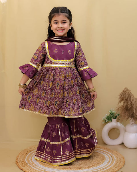 KURTI SHARARA AND DUPATTA SET