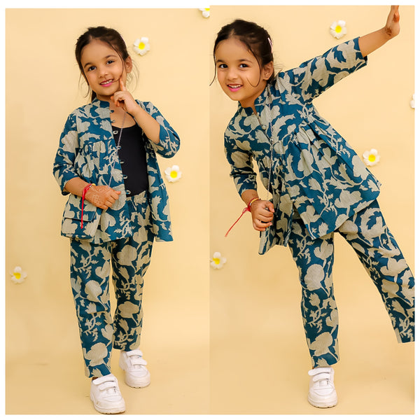 Printed Top and pant with sling bag-S1814