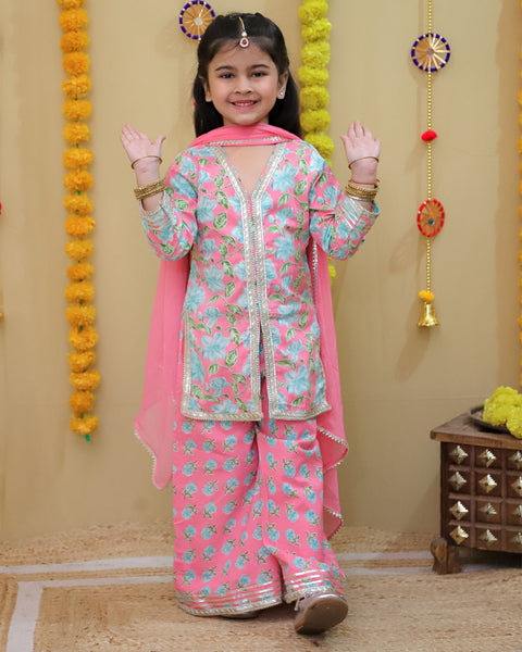 KURTI SHARARA AND PANT SET-S2407