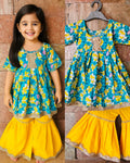 Kurti Sharara set flower pattern-S2009