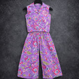 Notched collar sleeveless co-ord sets-S1313