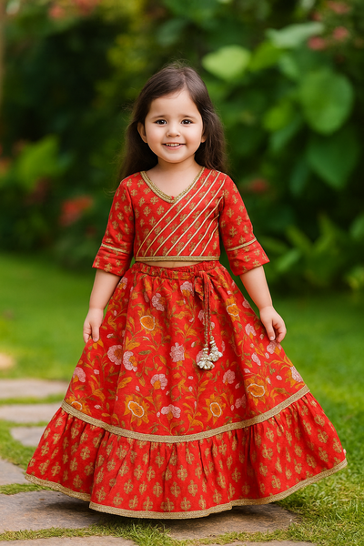 Cotton lehanga choli set 🧡-S1162