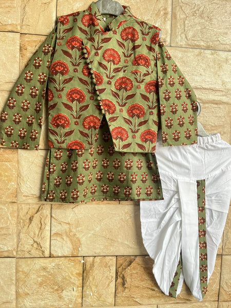Dhoti Kurta And Jacket Set