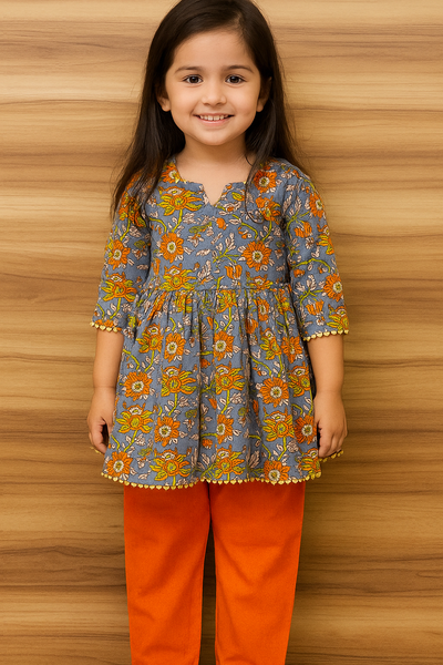 Kurti and pajama set-S361