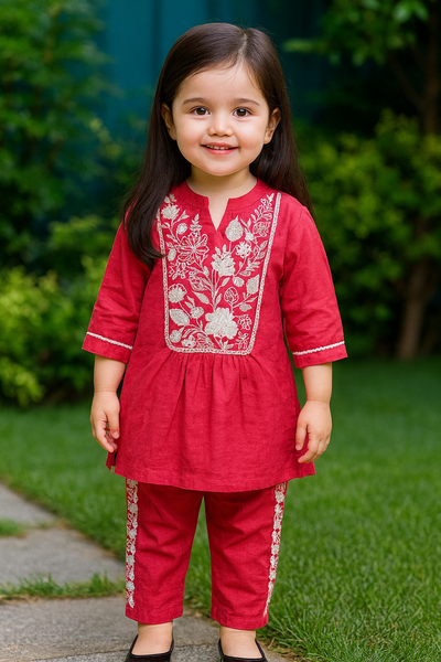 Co-ord set with yog embroidery-S1091