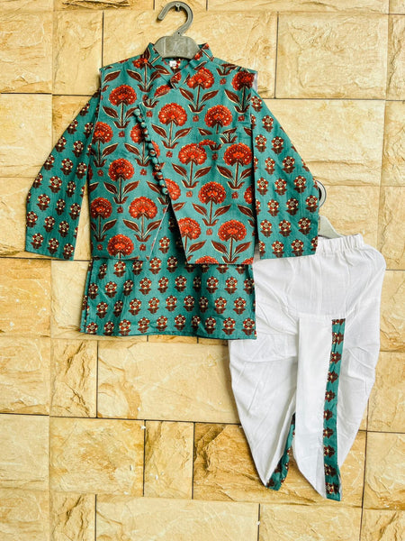 Dhoti Kurta And Jacket Set