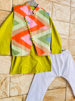 Kurta Pajama And Jacket Set-S2442