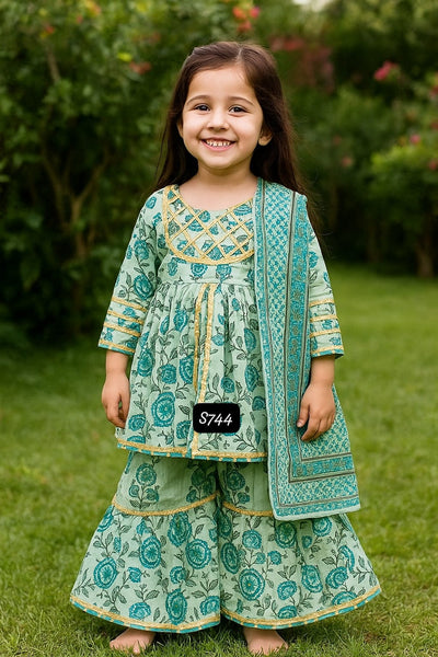 Kurti Sharara And Dupatta Set 💠-S744