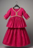 Chanderi Silk kurti And lehanga with lining