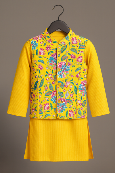 KURTA PAJAMA AND JACKET SET