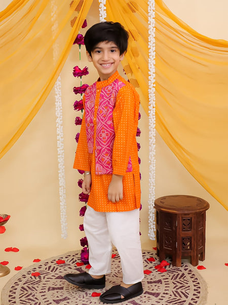 KURTA PAJAMA AND ATTACHED JACKET SET