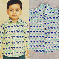 Full Sleeves cotton shirt camel print-S1384