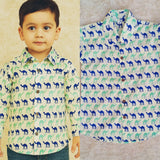 Full Sleeves cotton shirt camel print-S1384