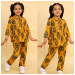 Printed Top and pant with sling bag-S1815