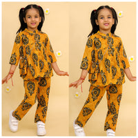 Printed Top and pant with sling bag-S1815