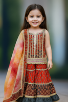 Heavy Cotton Kurti Sharara And Dupatta Set