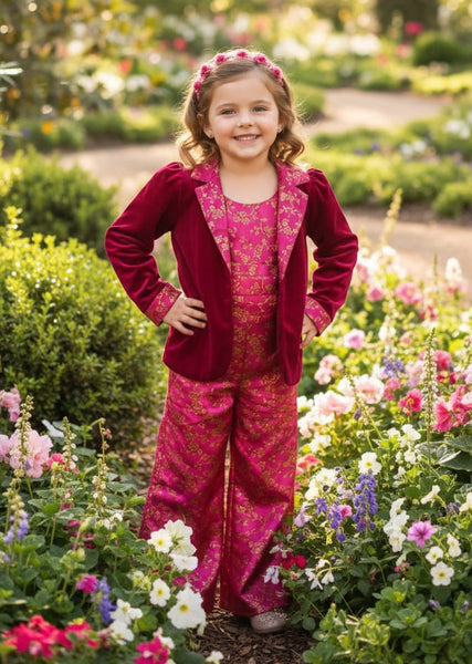 COTTON CO-ORD SET WITH VELVET JACKET