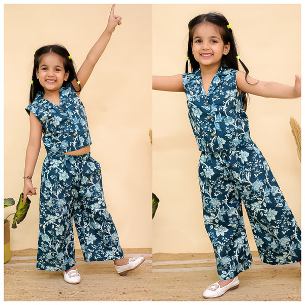 Notched collar sleeveless co-ord sets-S1312