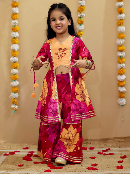 Attached shrug top and sharara