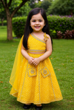 Cotton lehanga choli And Dupatta set yellow 💛-S633