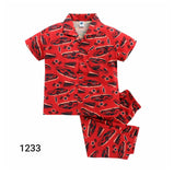 Red Half Sleeves Top and Pyjama Set-1233