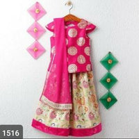 Pink and peach lahanga choli-1516