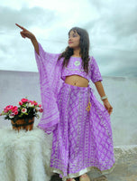 Girl lehanga choli and dupatta set purple
