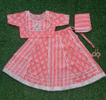 Girl lehanga choli and dupatta set peach