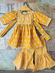 Kurti sharara and dupatta set yellow