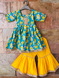 Kurti Sharara set flower pattern-S2009
